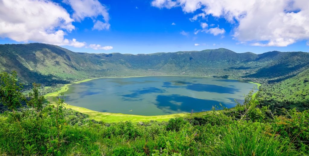 The Ngorongoro Crater floor seen from the rim