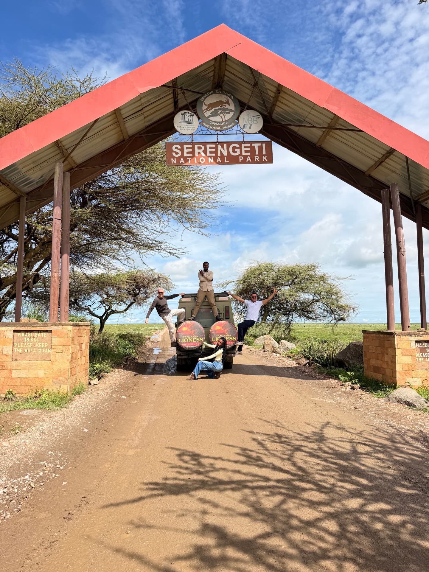 Guests at the Serengeti entrance gate